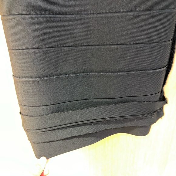 Herve Leger Candice Black Off Shoulder Dress Size XS - Picture 11 of 14
